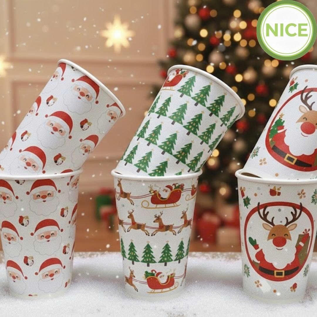 Ly giấy kim tuyến đựng trà sữa, cà phê cho mùa giáng sinh ấm áp, rộn ràng