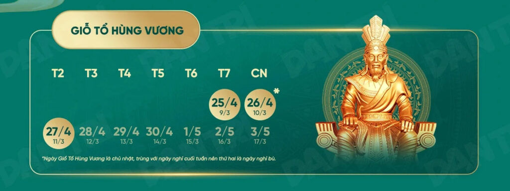 Lich nghi le gio to Hung Vuong 2026